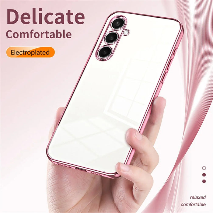 For Samsung Galaxy S26+ Case Electroplating Frame Soft TPU Phone Cover - Pink - 5