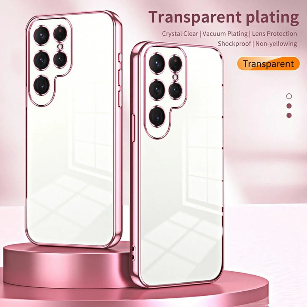 For Samsung Galaxy S26 Ultra Case Electroplating Frame Soft TPU Phone Cover - Pink - 2