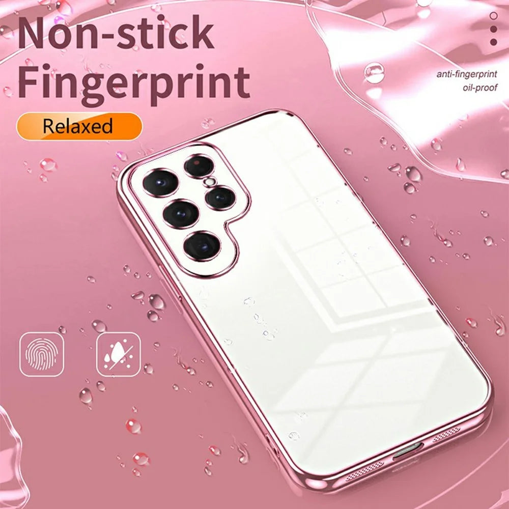 For Samsung Galaxy S26 Ultra Case Electroplating Frame Soft TPU Phone Cover - Pink - 4