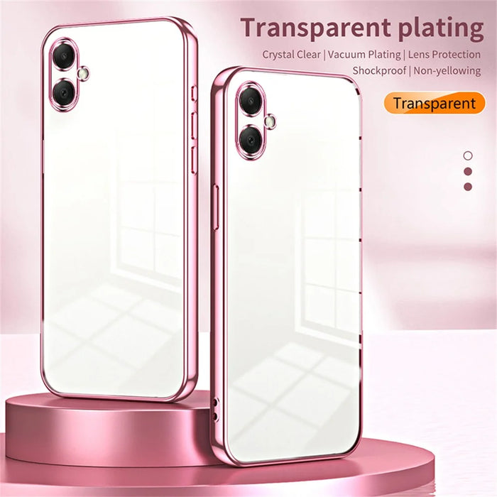 Phone Case For Samsung Galaxy A06 5G  /  A06 4G Electroplating Frame Soft TPU Phone Cover - Pink - 2