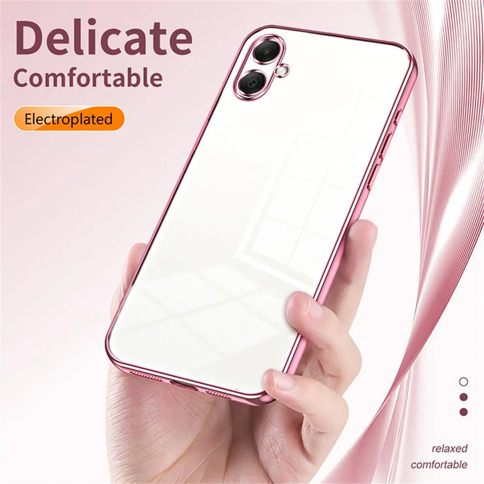 Phone Case For Samsung Galaxy A06 5G  /  A06 4G Electroplating Frame Soft TPU Phone Cover - Pink - 4