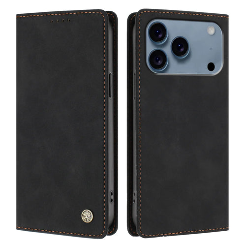 For iPhone 18 Pro / 17 Pro Case HX RFID Blocking Wallet Stand Leather Flip Phone Cover - Black - 1
