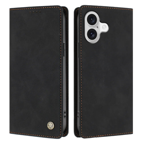 For iPhone 17 Case HX RFID Blocking Wallet Stand Leather Flip Phone Cover - Black - 1