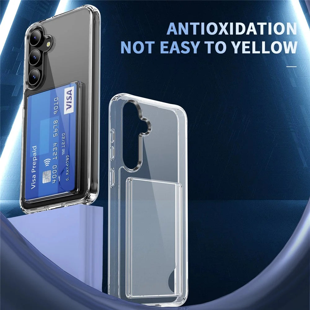 For Samsung Galaxy S26+ Case Protective TPU Phone Cover with Card Holder - Transparent - 3