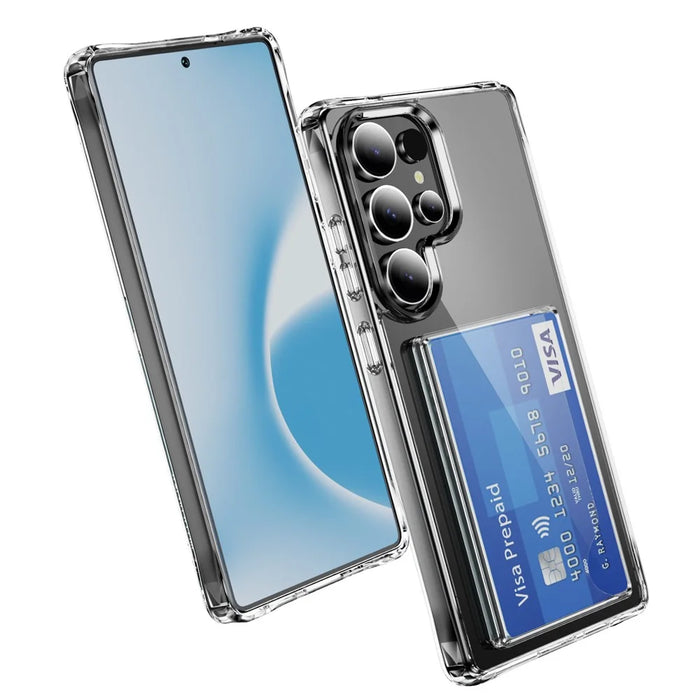 For Samsung Galaxy S26 Ultra Case Protective TPU Phone Cover with Card Holder - Transparent - 2