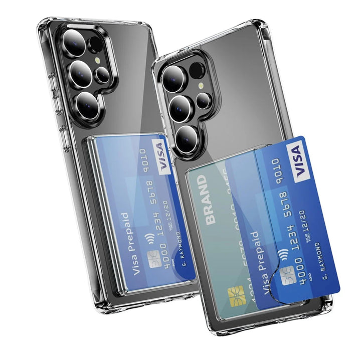 For Samsung Galaxy S26 Ultra Case Protective TPU Phone Cover with Card Holder - Transparent - 3