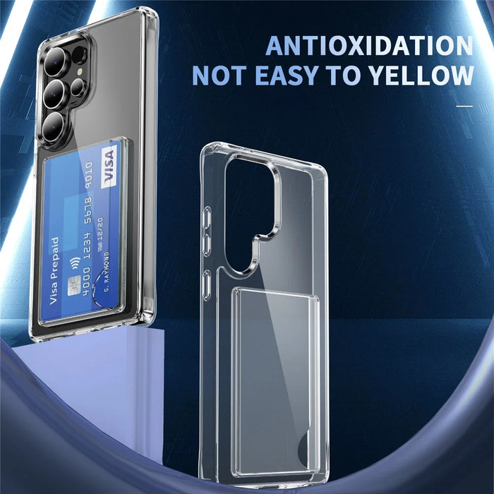 For Samsung Galaxy S26 Ultra Case Protective TPU Phone Cover with Card Holder - Transparent - 4