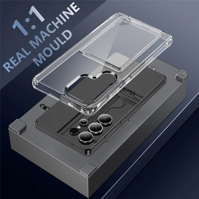 For Samsung Galaxy S26 Ultra Case Protective TPU Phone Cover with Card Holder - Transparent - 5