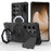 For Samsung Galaxy S25 Ultra Magnetic Case PC + TPU Kickstand Phone Cover with Lanyard - Black - 1