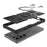 For Samsung Galaxy S25 Ultra Magnetic Case PC + TPU Kickstand Phone Cover with Lanyard - Black - 2