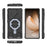 For Samsung Galaxy S25 Ultra Magnetic Case PC + TPU Kickstand Phone Cover with Lanyard - Black - 6