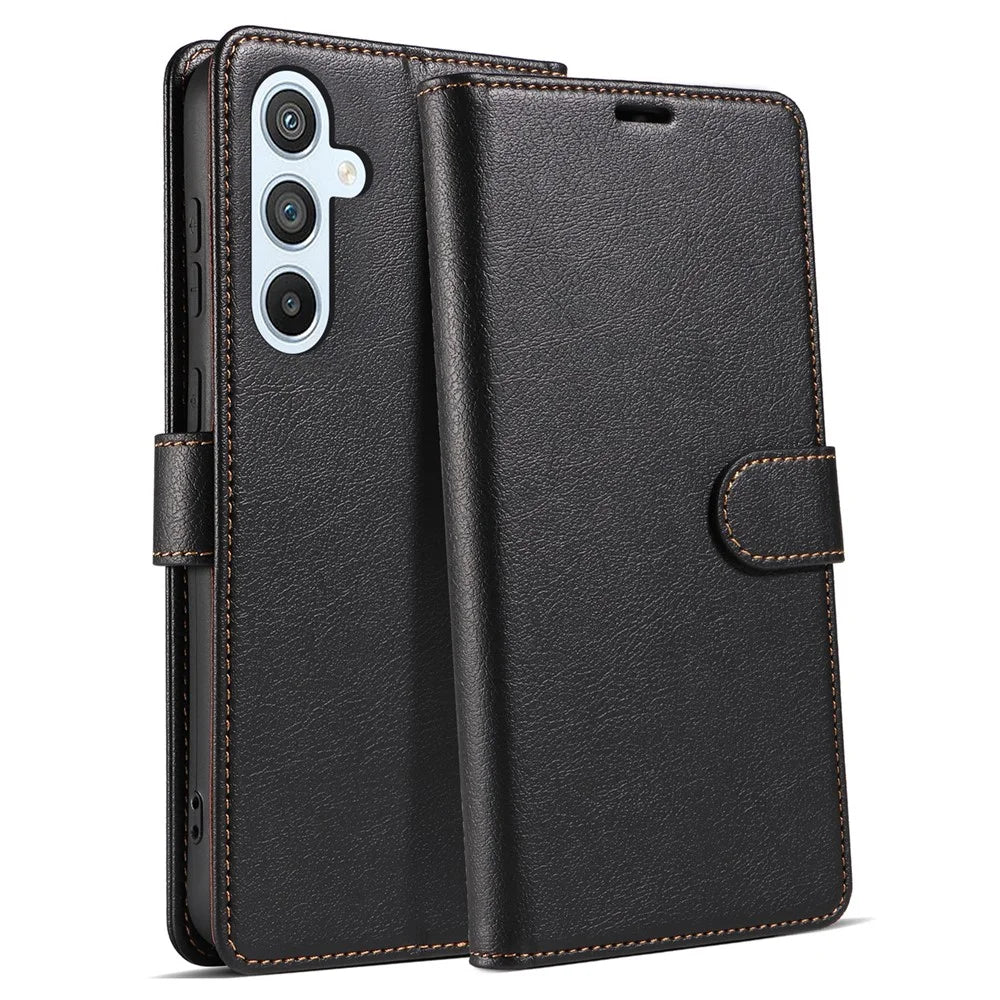 For Samsung Galaxy A37 5G Case Magnetic RFID Blocking Leather Phone Wallet Cover - Black - 1