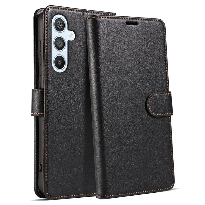 For Samsung Galaxy A37 5G Case Magnetic RFID Blocking Leather Phone Wallet Cover - Black - 1