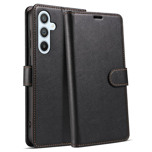 For Samsung Galaxy A57 5G Case Magnetic RFID Blocking Leather Phone Wallet Cover - Black - 1