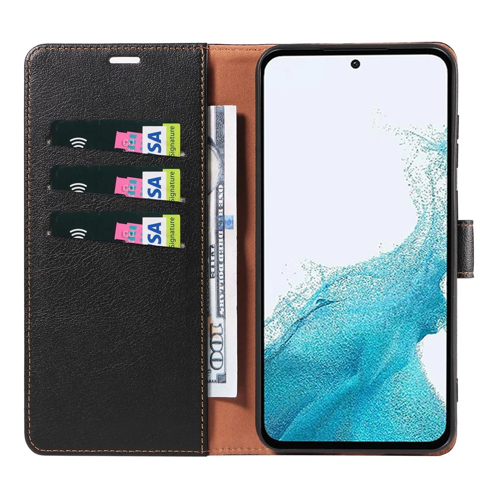 For Samsung Galaxy A57 5G Case Magnetic RFID Blocking Leather Phone Wallet Cover - Black - 2