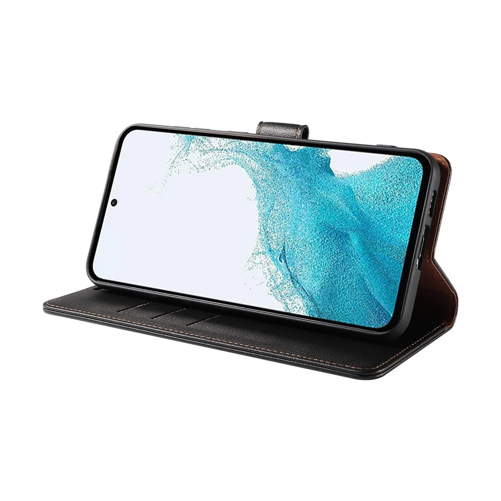 For Samsung Galaxy A57 5G Case Magnetic RFID Blocking Leather Phone Wallet Cover - Black - 3