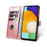 For Samsung Galaxy A37 5G Case Leather Stand Phone Shell with Magnetic Closure - Rose Gold - 2