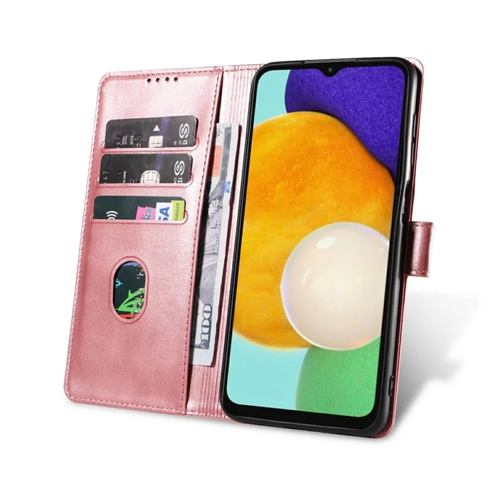 For Samsung Galaxy A37 5G Case Leather Stand Phone Shell with Magnetic Closure - Rose Gold - 2