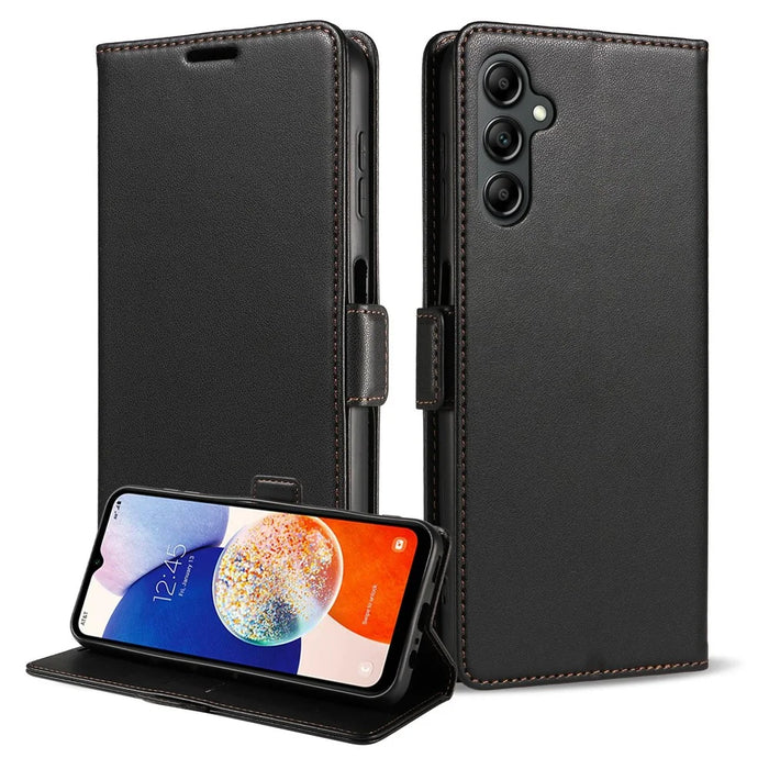 For Samsung Galaxy A37 5G Case Side Magnetic Clasp RFID Blocking Leather Phone Wallet Cover - Black - 1