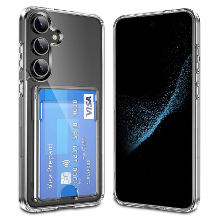 For 	Samsung Galaxy S26+ Case TPU + PC + Acrylic Cell Phone Cover with Card Holder - Transparent - 1