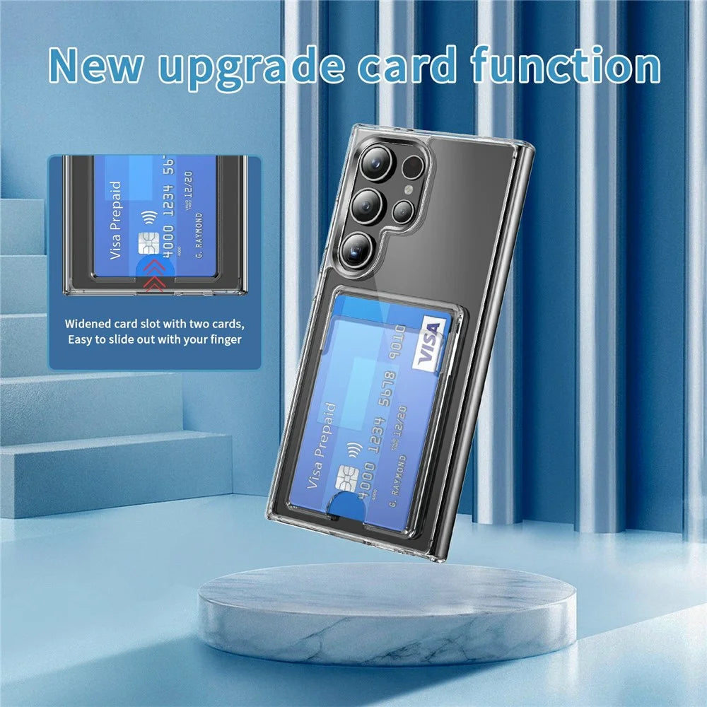 For Samsung Galaxy S26 Ultra Case TPU + PC + Acrylic Cell Phone Cover with Card Holder - Transparent - 3