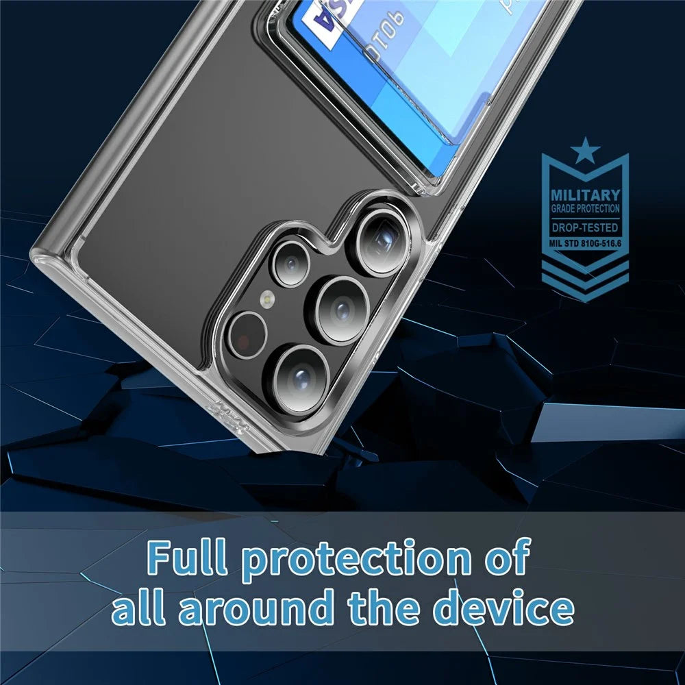 For Samsung Galaxy S26 Ultra Case TPU + PC + Acrylic Cell Phone Cover with Card Holder - Transparent - 4