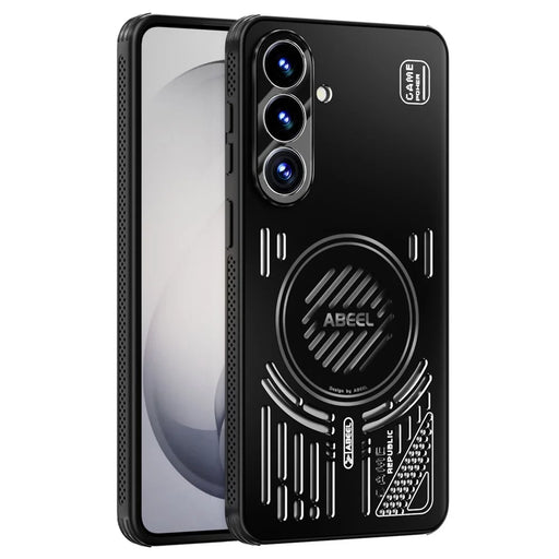 ABEEL For Samsung Galaxy S26+ Magnetic Case Aluminium Alloy + PC + TPU Hollow Heat Dissipation Phone Cover - Black - 1