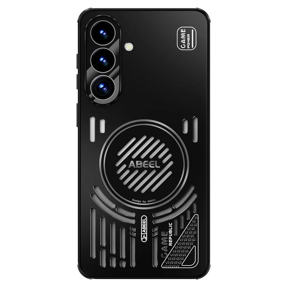 ABEEL For Samsung Galaxy S26+ Magnetic Case Aluminium Alloy + PC + TPU Hollow Heat Dissipation Phone Cover - Black - 2