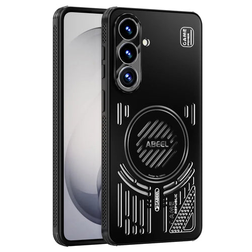 ABEEL For Samsung Galaxy S26 Magnetic Case Aluminium Alloy + PC + TPU Hollow Heat Dissipation Phone Cover - Black - 1