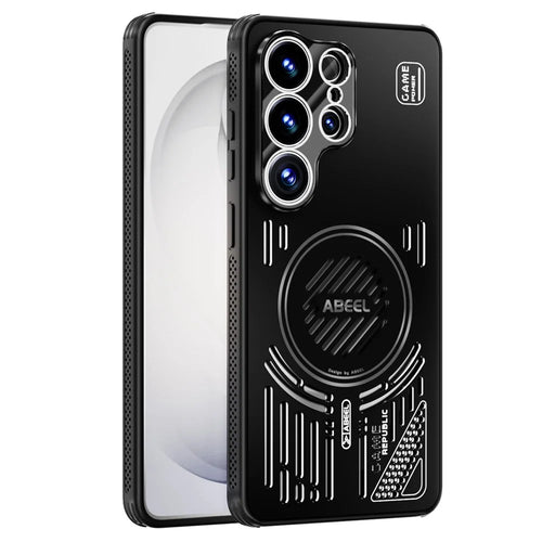 ABEEL For Samsung Galaxy S26 Ultra Magnetic Case Aluminium Alloy + PC + TPU Hollow Heat Dissipation Phone Cover - Black - 1