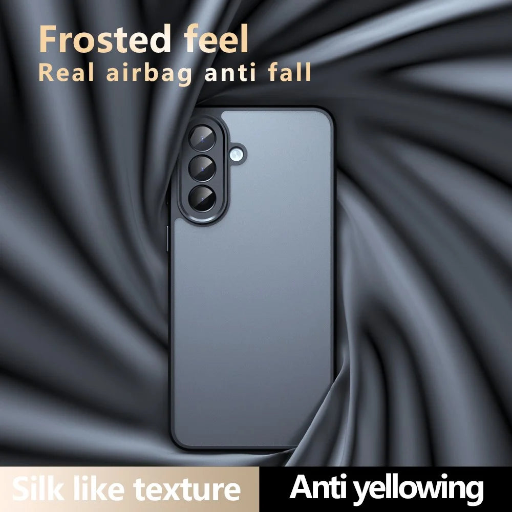 For Samsung Galaxy A57 5G Case Skin-Touch TPU + PC Matte Phone Back Cover - Transparent Black - 3
