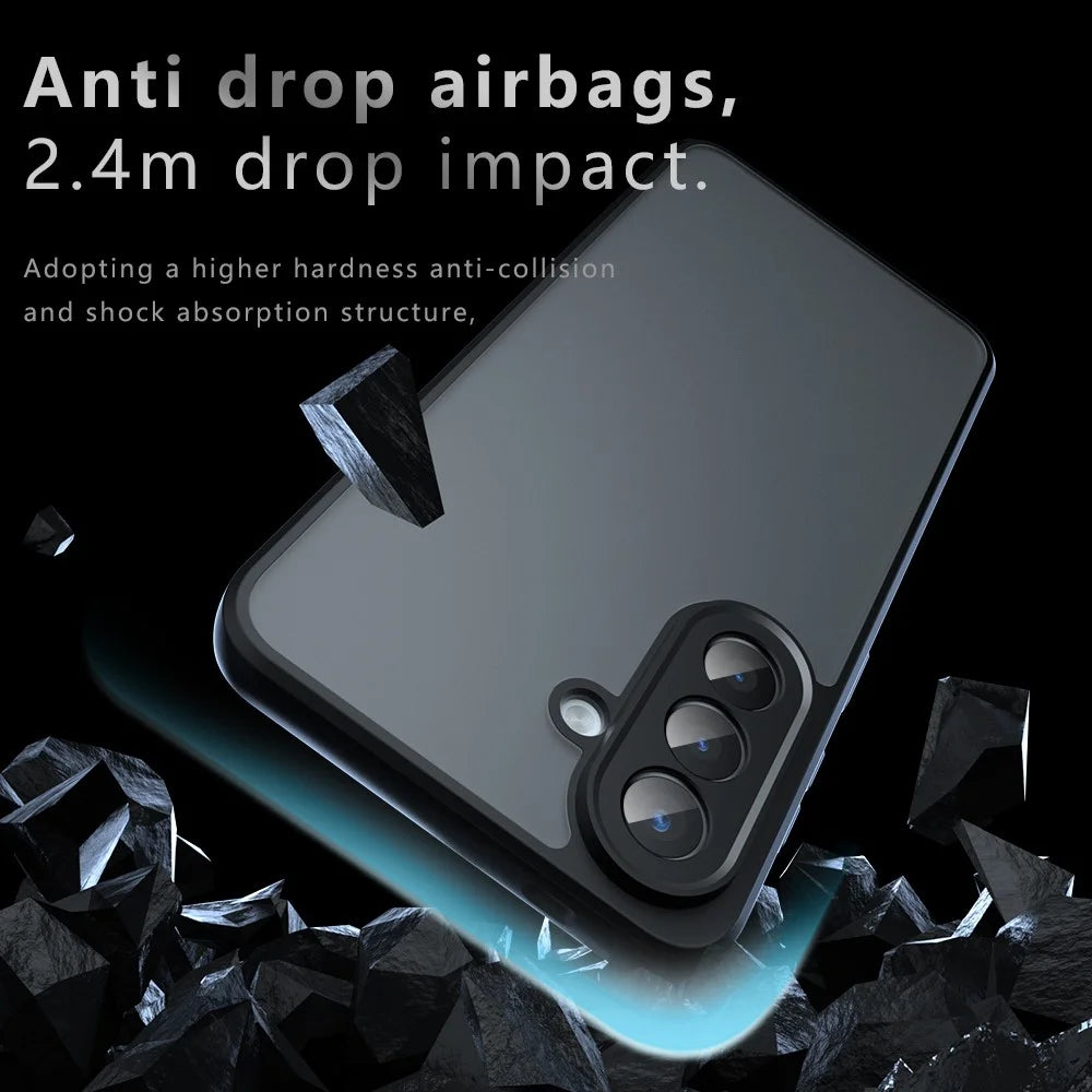 For Samsung Galaxy A57 5G Case Skin-Touch TPU + PC Matte Phone Back Cover - Transparent Black - 4