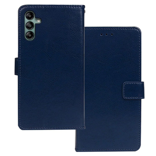 IDEWEI For Samsung Galaxy A04s 4G (164.7mm) Magnetic Closure Wallet Phone Case Crazy Horse Texture PU Leather Flip Cover with Stand Function - Blue - 1
