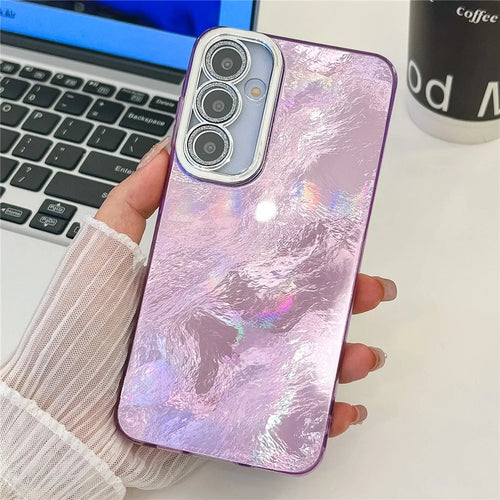 For Samsung Galaxy S26  /  S26 Pro Case IMD Design Shockproof Hybrid Phone Cover with Glass Lens Film - Foil Pattern  /  Purple - 1