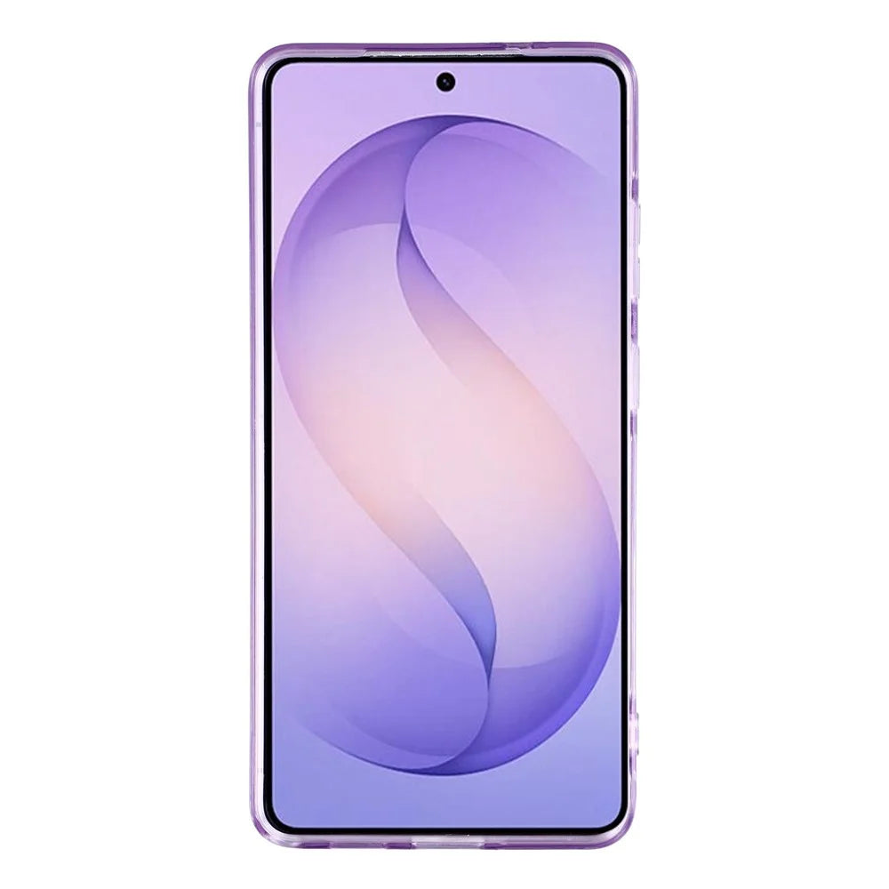For Samsung Galaxy S26 Ultra Case IMD Design Shockproof Hybrid Phone Cover with Glass Lens Film - Feather Pattern  /  Purple - 2