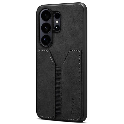 DENIOR For Samsung Galaxy S26 Ultra Case Elastic Card Holder PU Leather + TPU + PC Phone Cover - Black - 2