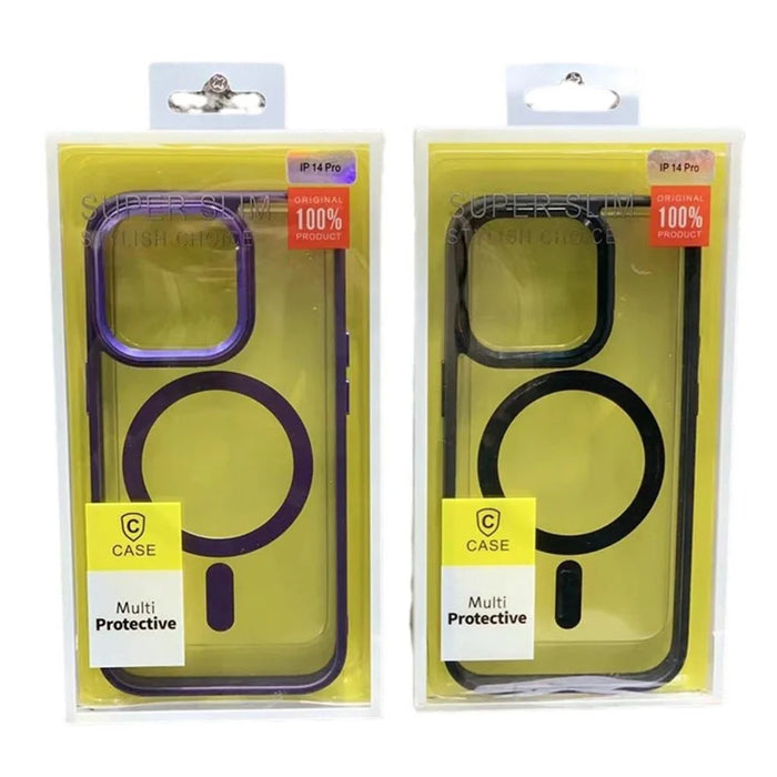 For iPhone 14 Pro Max Magnetic Case TPU + PC Clear Protective Phone Cover Compatible with MagSafe - White - 2