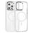 For iPhone 13 Pro Max Magnetic Case TPU + PC Clear Protective Phone Cover Compatible with MagSafe - White - 1