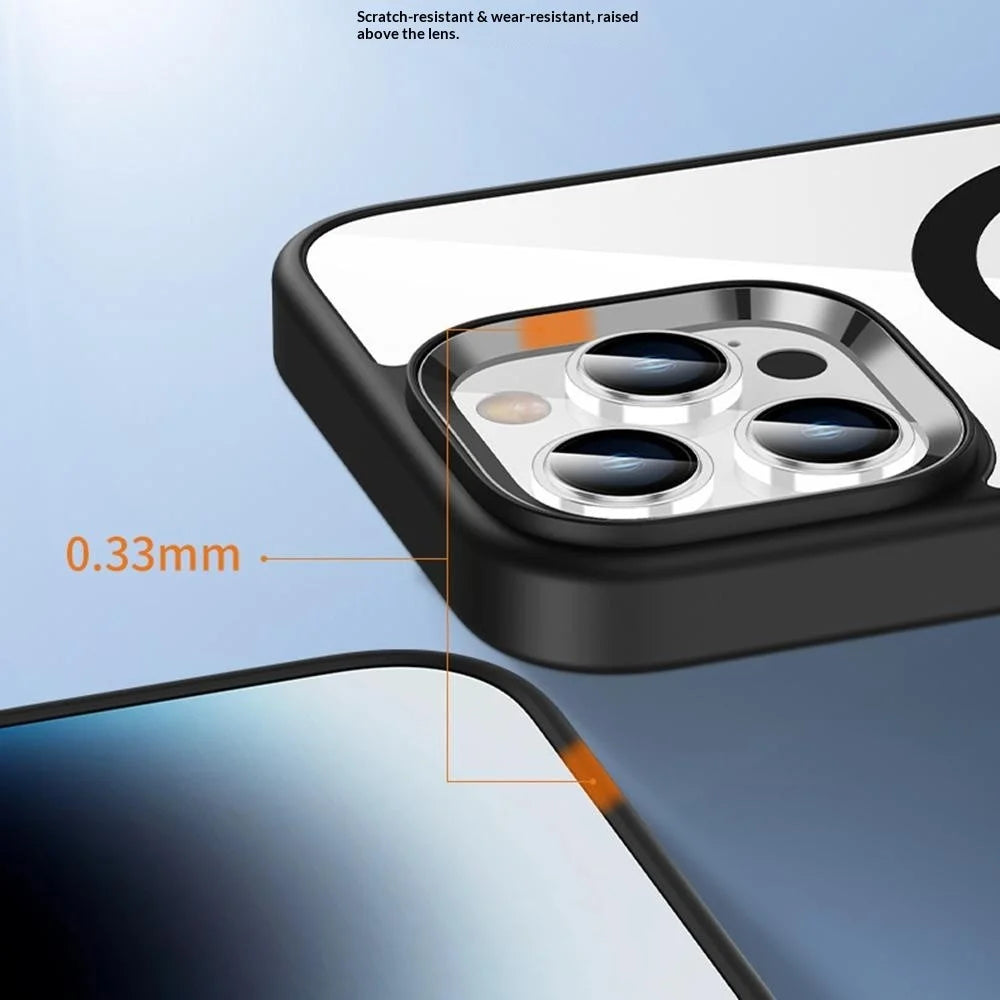For iPhone 16 Pro Max Magnetic Case TPU + PC Clear Protective Phone Cover Compatible with MagSafe - White - 3