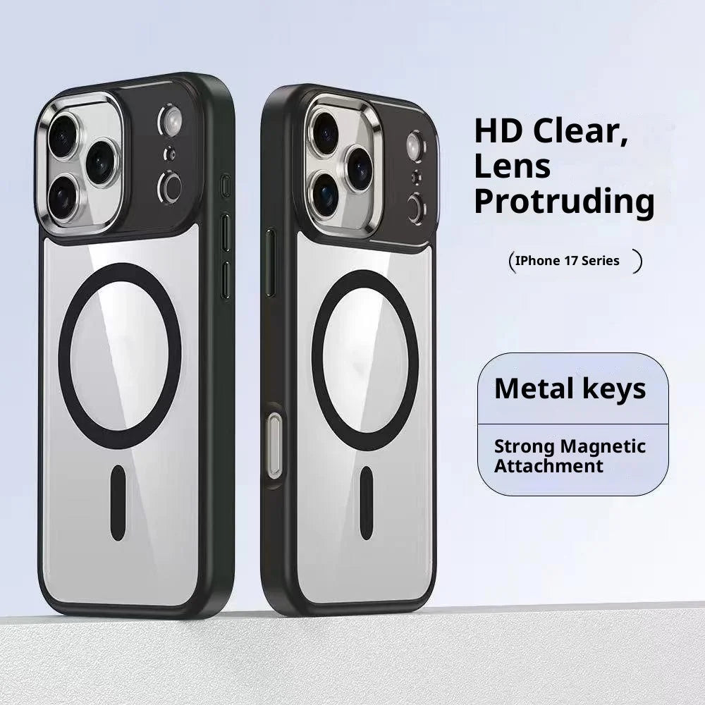 For iPhone 17 Pro Max Magnetic Case TPU + PC Clear Protective Phone Cover Compatible with MagSafe - Black - 2