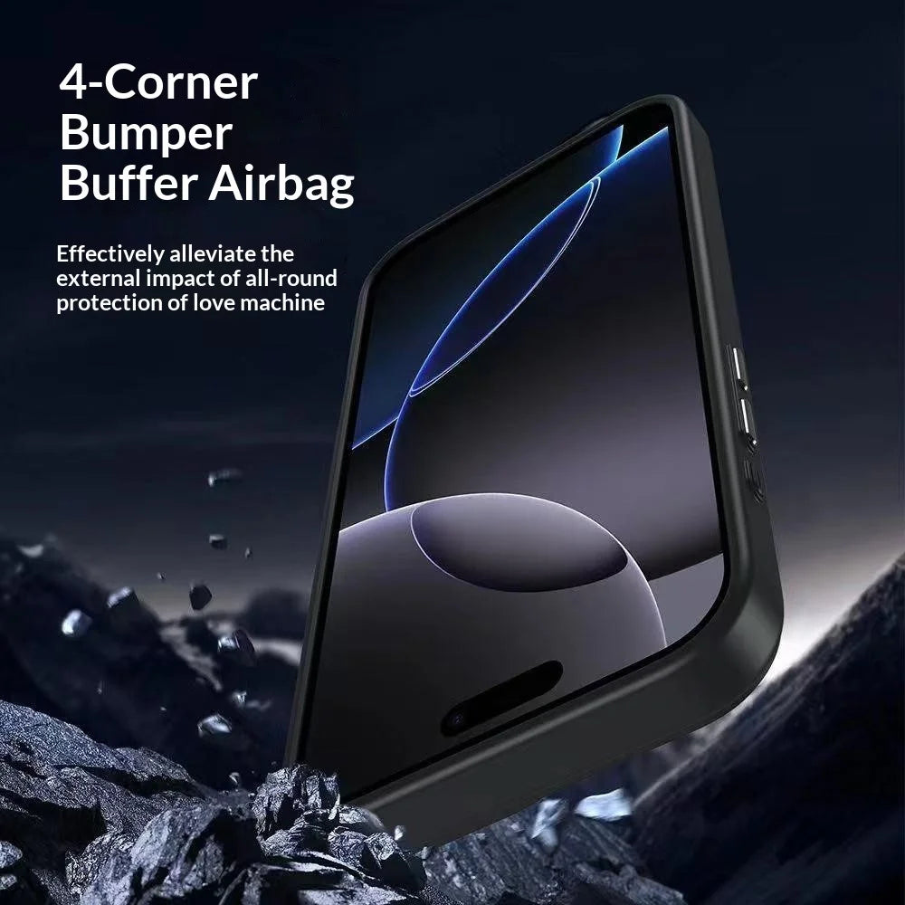 For iPhone 17 Pro Max Magnetic Case TPU + PC Clear Protective Phone Cover Compatible with MagSafe - Black - 6