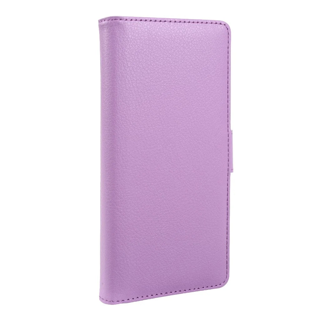 For iPhone Air Wallet Case with Dual Magnetic Clasp Litchi Textured Leather Flip Stand Phone Cover - Purple - 5