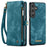 CASEME For Samsung Galaxy S26+ Phone Cases  008 Leather Cover with Detachable Wallet and Strap - Blue - 2