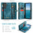 CASEME For Samsung Galaxy S26+ Phone Cases  008 Leather Cover with Detachable Wallet and Strap - Blue - 3