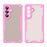 For Samsung Galaxy S26+ Case PC + TPU Semi-Transparent Frosted Finish Protective Phone Cover - Pink - 2