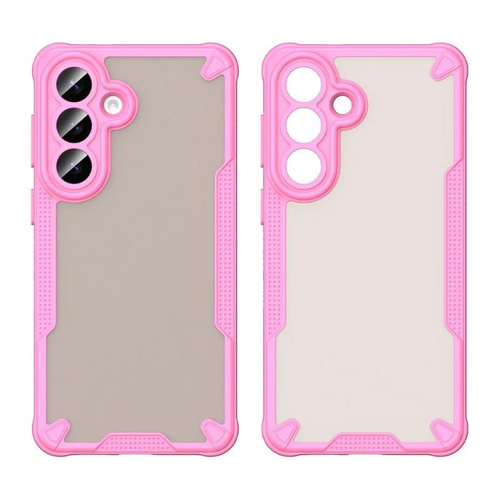 For Samsung Galaxy S26+ Case PC + TPU Semi-Transparent Frosted Finish Protective Phone Cover - Pink - 2