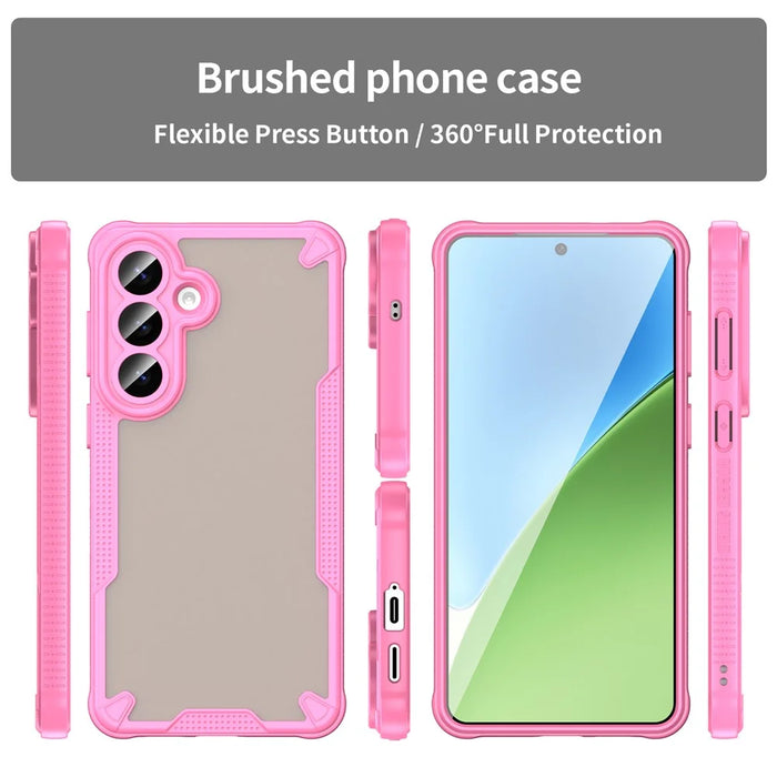 For Samsung Galaxy S26+ Case PC + TPU Semi-Transparent Frosted Finish Protective Phone Cover - Pink - 3