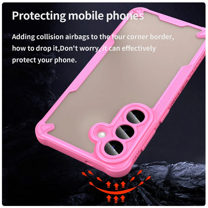 For Samsung Galaxy S26+ Case PC + TPU Semi-Transparent Frosted Finish Protective Phone Cover - Pink - 5