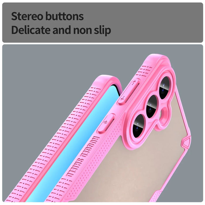 For Samsung Galaxy S26+ Case PC + TPU Semi-Transparent Frosted Finish Protective Phone Cover - Pink - 7