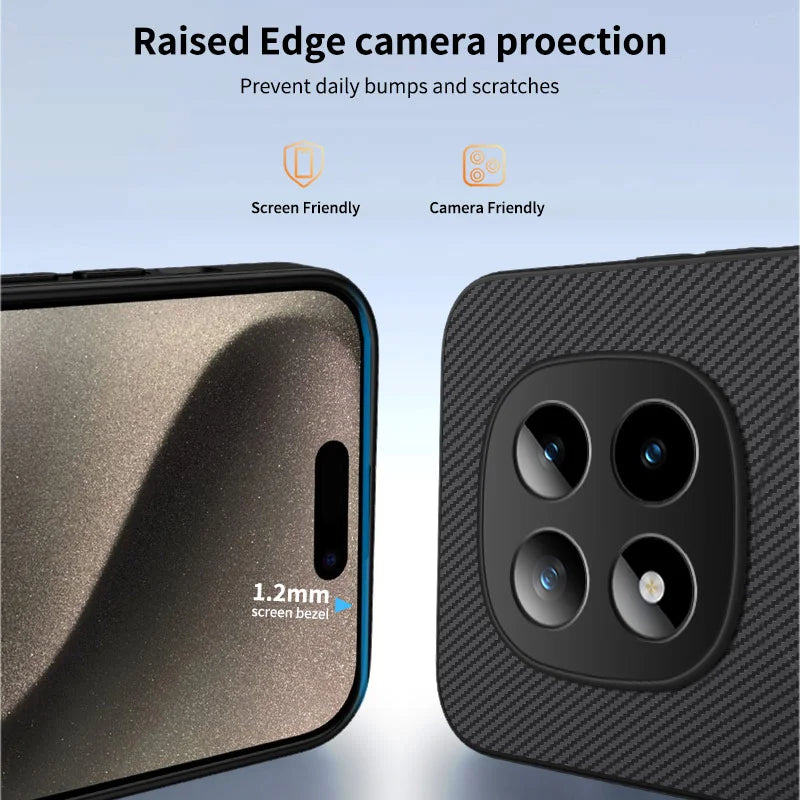 WANLONFENG For Xiaomi Redmi Note 15 Pro 4G (Global) Magnetic Case  TQ1 Series Carbon Fiber Texture PC TPU Phone Cover with 2Pcs Screen Films - Black - 3